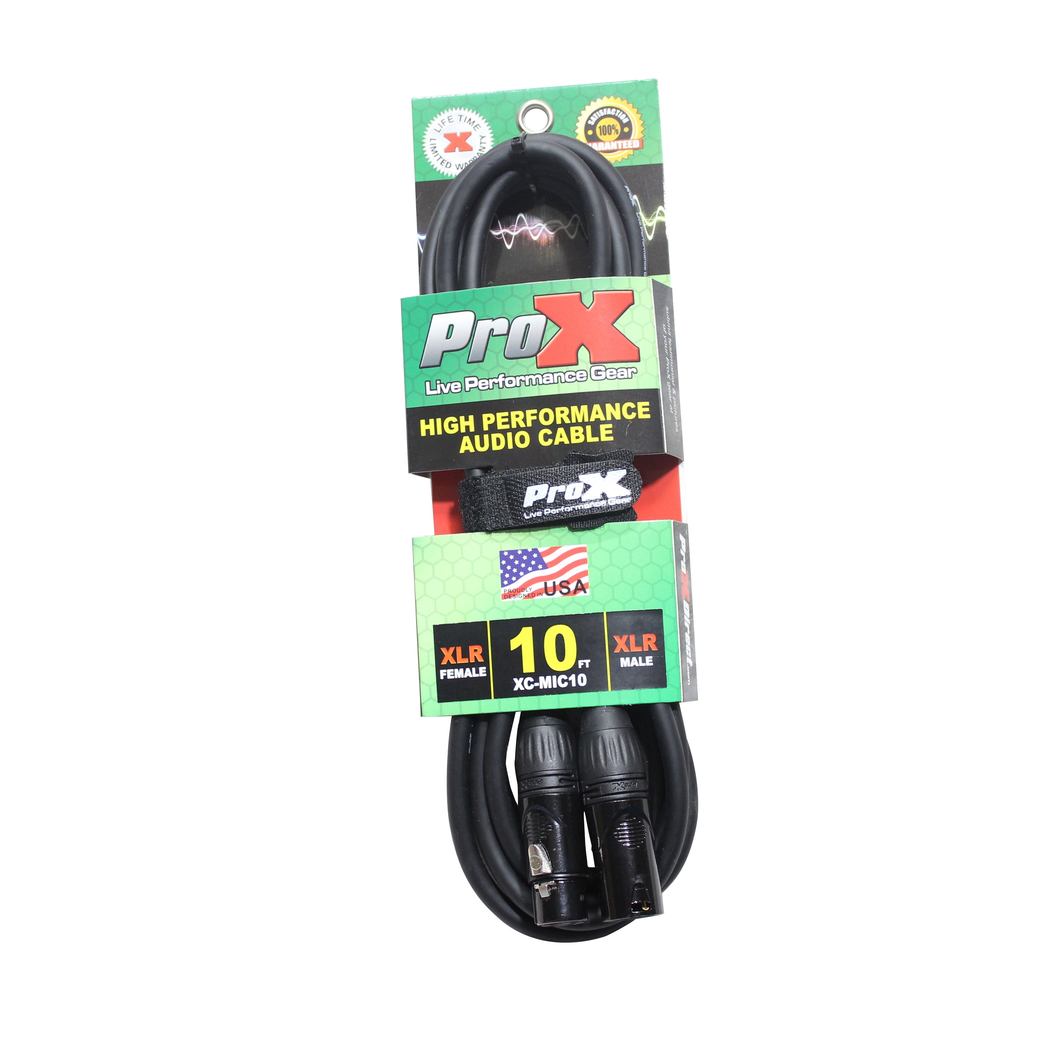 ProX XC-MIC10 - 10 Ft. Balanced XLR3-F to XLR3-M High Performance Microphone Cable