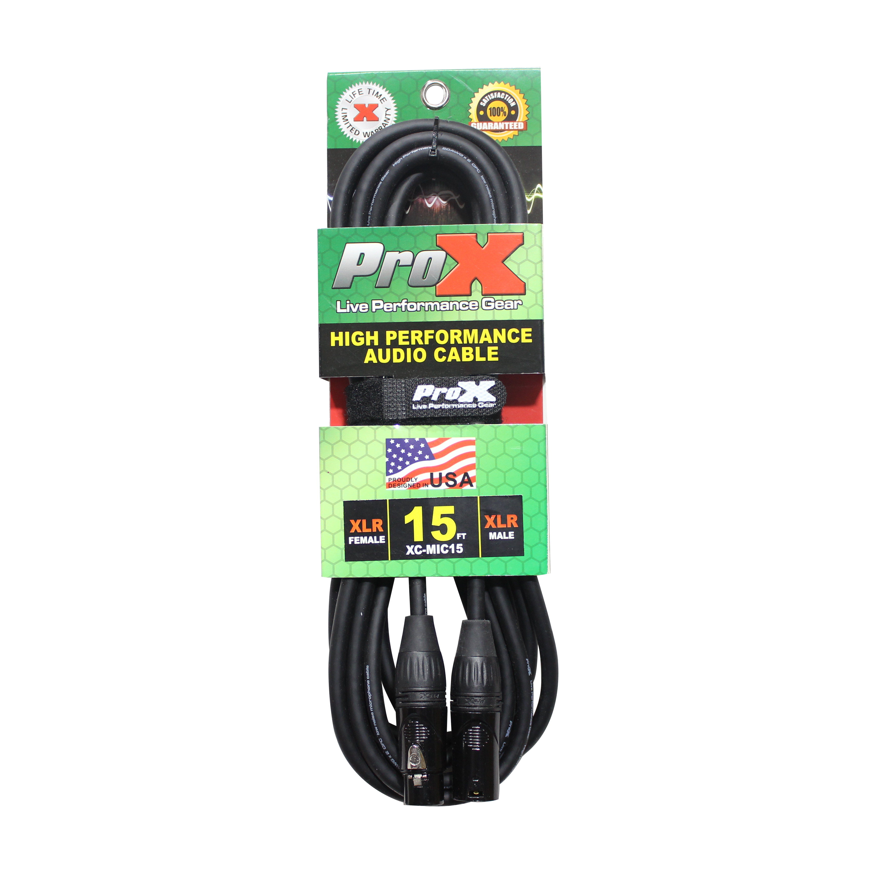 ProX XC-MIC15 - 15 Ft. Balanced XLR3-F to XLR3-M High Performance Microphone Cable