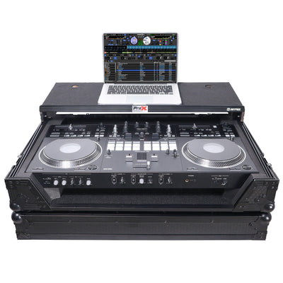 ProX XS-DDJREV7WLTBL - ATA Style Flight Case for Pioneer DDJ-REV7 DJ Controller with Laptop Shelf Wheels and 1U Rackspace Black Finish