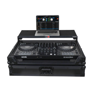 ProX XS-FLX10LTBL - Pioneer DDJ-FLX10 or DDJ-GRV6 with Sliding Laptop Shelf ATA Flight Style Road Case Black Finish Slim Case