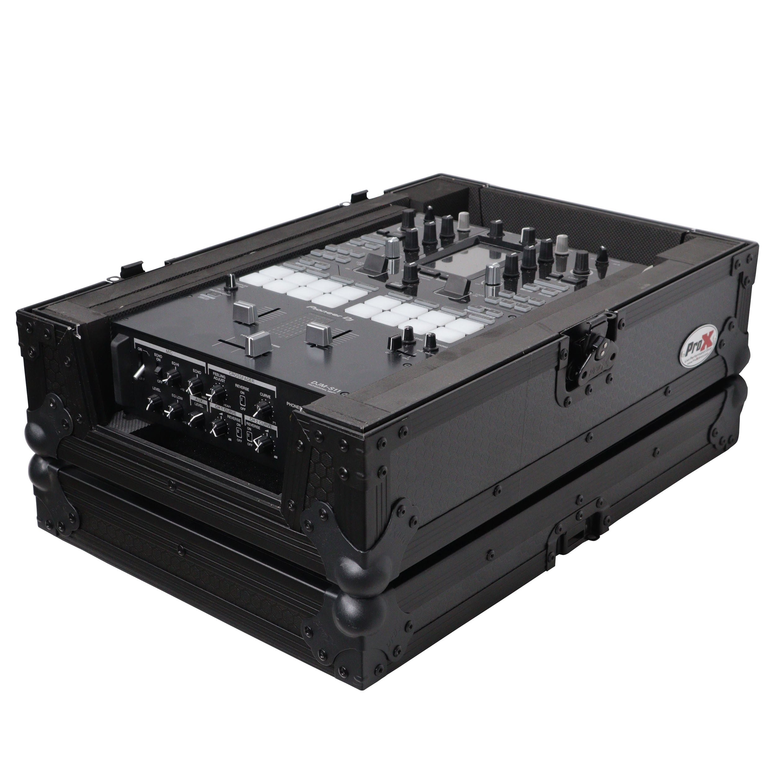 ProX XS-M11BL - ATA Flight Style Universal Road Case for Pioneer DJM S11 RANE SEVENTY 70 SEVENTY 72 MK2 Black Finish