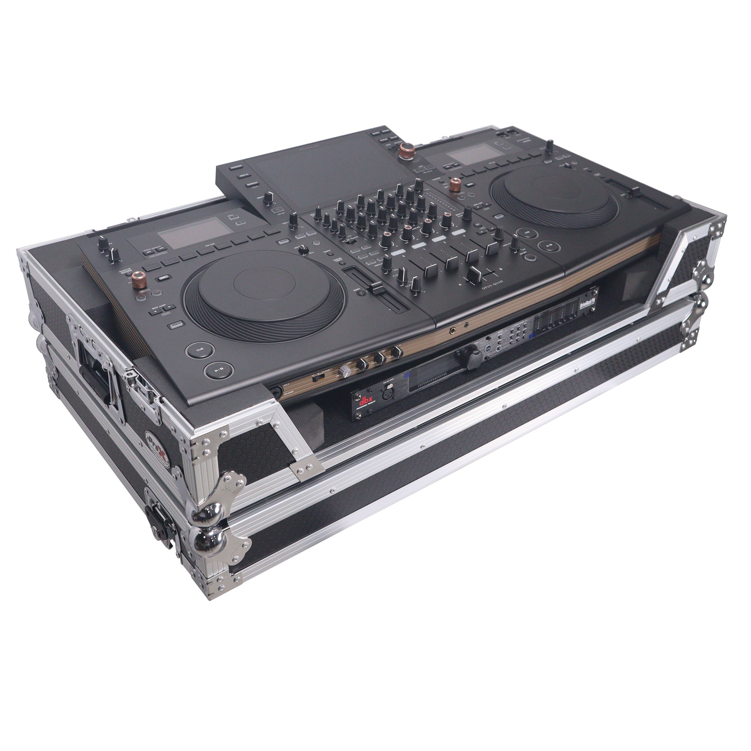 ProX XS-OPUSQUAD W - ATA Flight Style Road Case For Pioneer DJ OPUS-QUAD DJ Controller with 1U Rack Space and Wheels