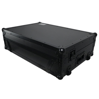 ProX XS-PRIME4WLTBL - ATA Flight Case For Denon PRIME 4 DJ Controller with Laptop Shelf 1U Rack Space and Wheels - Black