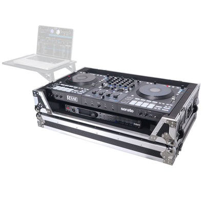 ProX XS-RANEFOURWBL - ATA Flight Style Road Case For RANE Four or RANE Performer DJ Controller with 1U Rack Space and Wheels - Black Finish.