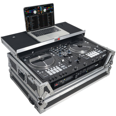 ProX XS-RANEONE WLT - Flight Case For RANE ONE DJ Controller with Sliding Laptop Shelf, 1U Rack, and Wheels