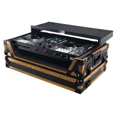 ProX XS-RANEONEWLTFGLD - ATA Flight Style Road Case for RANE ONE DJ Controller with Laptop Shelf in Limited Edition Gold