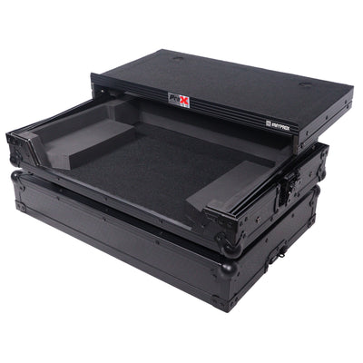 ProX XS-SCLIVE4WLTBLLED - ATA Flight Style Road Case For Denon SC Live 4 Controller with Laptop Shelf 1U Rack Space RGB LED Black Finish