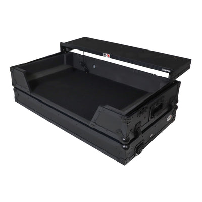 ProX XS-XDJAZWLTBLLED - ATA Flight Case For Pioneer XDJ-AZ DJ Controller with Laptop Shelf 1U Rack Space, Wheels, and LED - Black