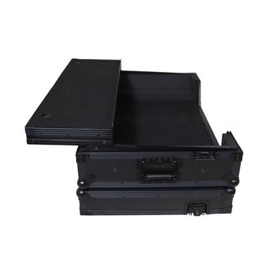 ProX XS-XDJAZWLTBLLED - ATA Flight Case For Pioneer XDJ-AZ DJ Controller with Laptop Shelf 1U Rack Space, Wheels, and LED - Black