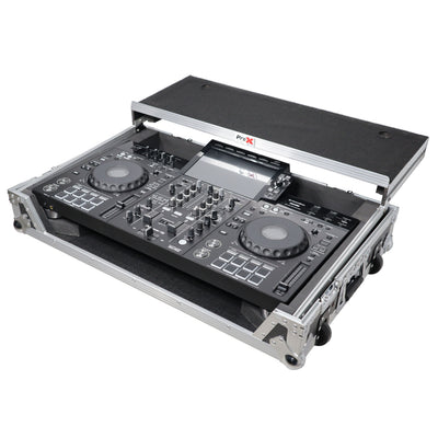 ProX XS-XDJRX3WLT - ATA Flight Case ATA Flight Case For Pioneer DDJ-REV5 XDJ-RX3 DJ Controller with Laptop Shelf 1U Rack Space and Wheels