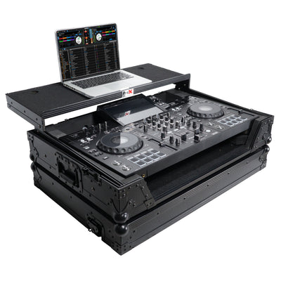 ProX XS-XDJRX3WLTBL - ATA Style DJ Controller Case for Pioneer DDJ-REV5 XDJ-RX3 RX2 Case with Laptop Shelf and Wheels | Black Finish