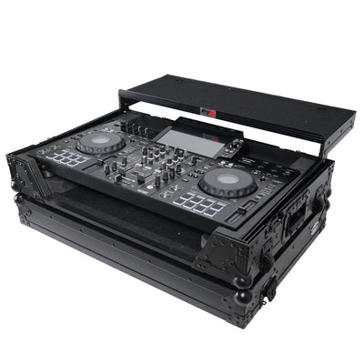 ProX XS-XDJRX3WLTBL - ATA Style DJ Controller Case for Pioneer DDJ-REV5 XDJ-RX3 RX2 Case with Laptop Shelf and Wheels | Black Finish