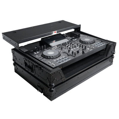 ProX XS-XDJRX3WLTBL - ATA Style DJ Controller Case for Pioneer DDJ-REV5 XDJ-RX3 RX2 Case with Laptop Shelf and Wheels | Black Finish