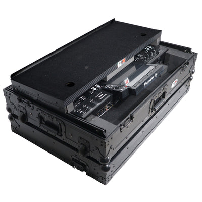 ProX XS-XDJRX3WLTBL - ATA Style DJ Controller Case for Pioneer DDJ-REV5 XDJ-RX3 RX2 Case with Laptop Shelf and Wheels | Black Finish