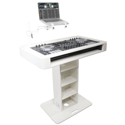 ProX XZF-DJCTWCASE - Control Tower DJ Podium with Road Cases for Pioneer DDJ-REV7 XDJ-XZ FLX10 RANE Four (White)