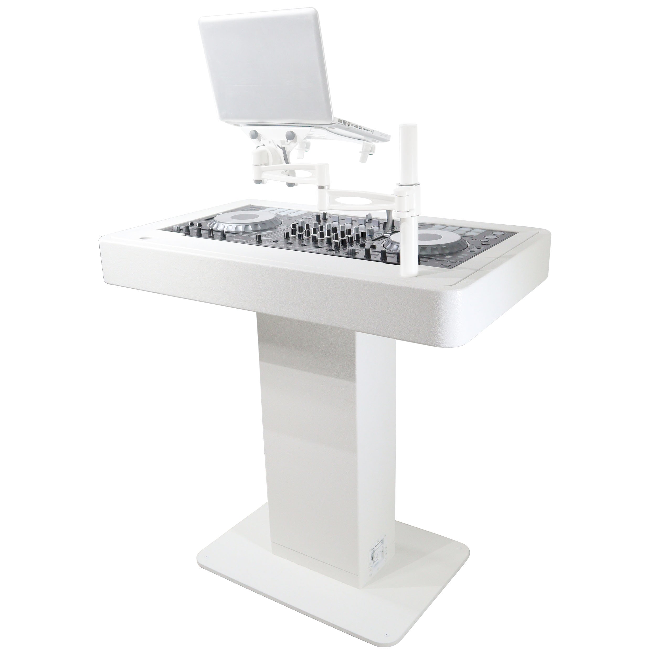 ProX XZF-DJCTWCASE - Control Tower DJ Podium with Road Cases for Pioneer DDJ-REV7 XDJ-XZ FLX10 RANE Four (White)