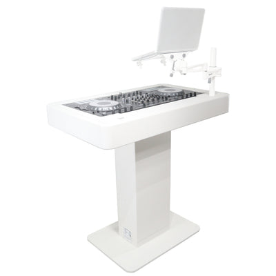 ProX XZF-DJCTWCASE - Control Tower DJ Podium with Road Cases for Pioneer DDJ-REV7 XDJ-XZ FLX10 RANE Four (White)
