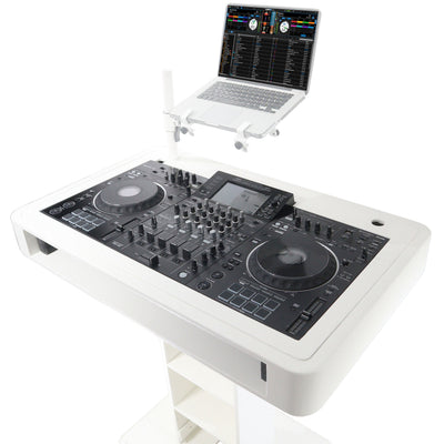 ProX XZF-DJCTWCASE - Control Tower DJ Podium with Road Cases for Pioneer DDJ-REV7 XDJ-XZ FLX10 RANE Four (White)