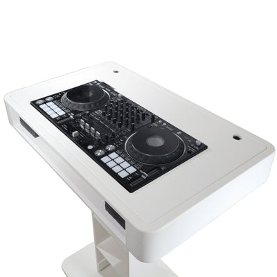 ProX XZF-DJCTWCASE - Control Tower DJ Podium with Road Cases for Pioneer DDJ-REV7 XDJ-XZ FLX10 RANE Four (White)