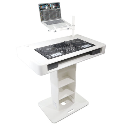 ProX XZF-DJCTWCASE - Control Tower DJ Podium with Road Cases for Pioneer DDJ-REV7 XDJ-XZ FLX10 RANE Four (White)