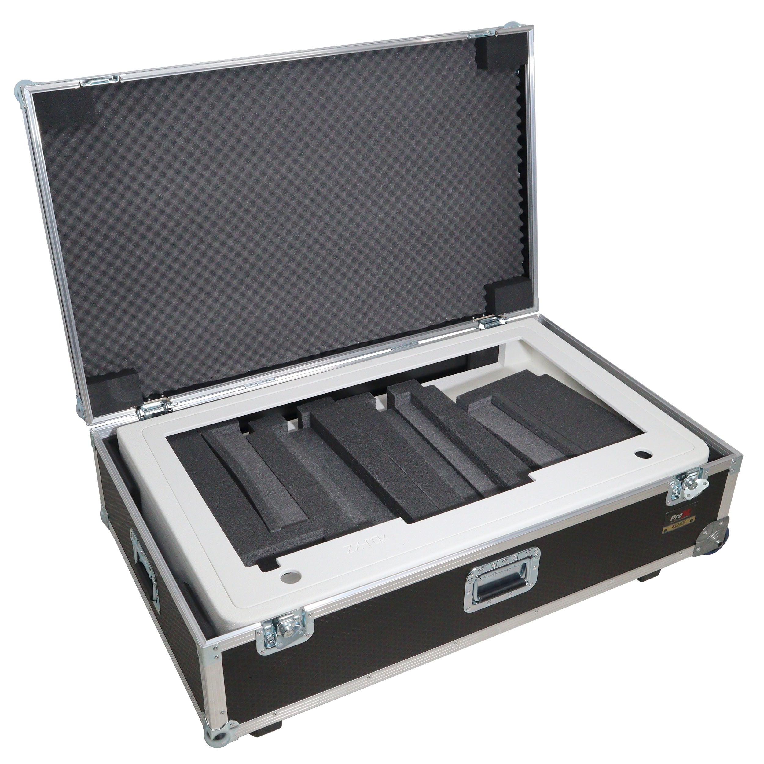 ProX XZF-DJCTWCASE - Control Tower DJ Podium with Road Cases for Pioneer DDJ-REV7 XDJ-XZ FLX10 RANE Four (White)
