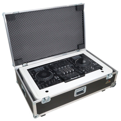 ProX XZF-DJCTWCASE - Control Tower DJ Podium with Road Cases for Pioneer DDJ-REV7 XDJ-XZ FLX10 RANE Four (White)