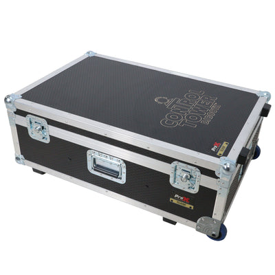 ProX XZF-DJCTWCASE - Control Tower DJ Podium with Road Cases for Pioneer DDJ-REV7 XDJ-XZ FLX10 RANE Four (White)