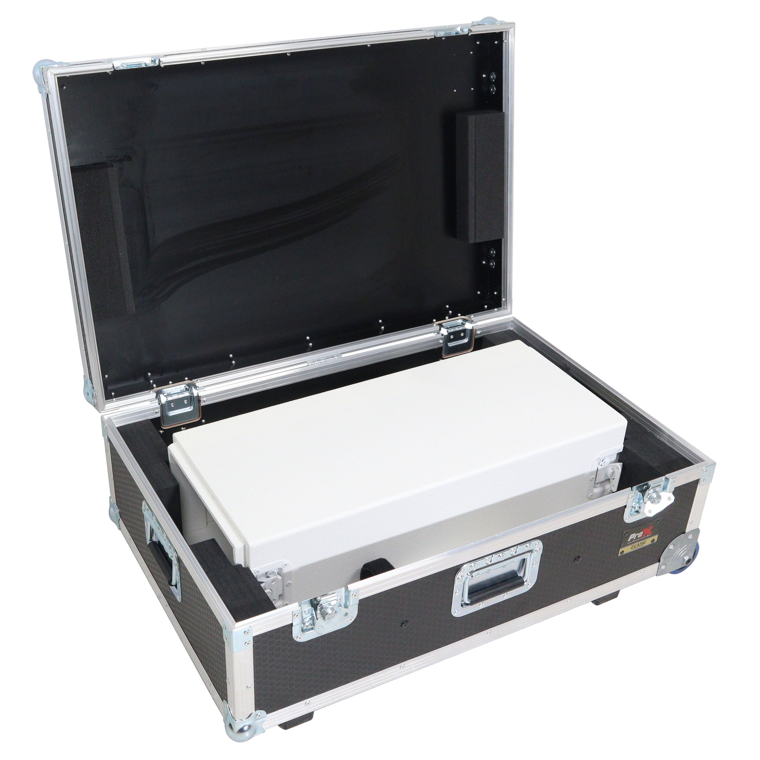 ProX XZF-DJCTWCASE - Control Tower DJ Podium with Road Cases for Pioneer DDJ-REV7 XDJ-XZ FLX10 RANE Four (White)