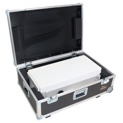 ProX XZF-DJCTWCASE - Control Tower DJ Podium with Road Cases for Pioneer DDJ-REV7 XDJ-XZ FLX10 RANE Four (White)