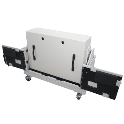 ProX XZF-UCXXWHITE - Flip-Ready Hydraulic DJ Flight Case For Pioneer DDJ-REV7 XDJ-XZ Opus Quad with Wheels and 2x Laptop Trays (White)