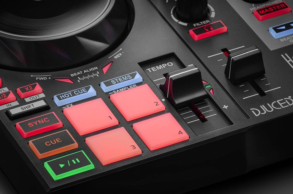 Hercules DJ Control Inpulse 200 MK2 - 2-Channel DJ Controller for Serato DJ Lite and Djuced with built in light guides for learning DJs.