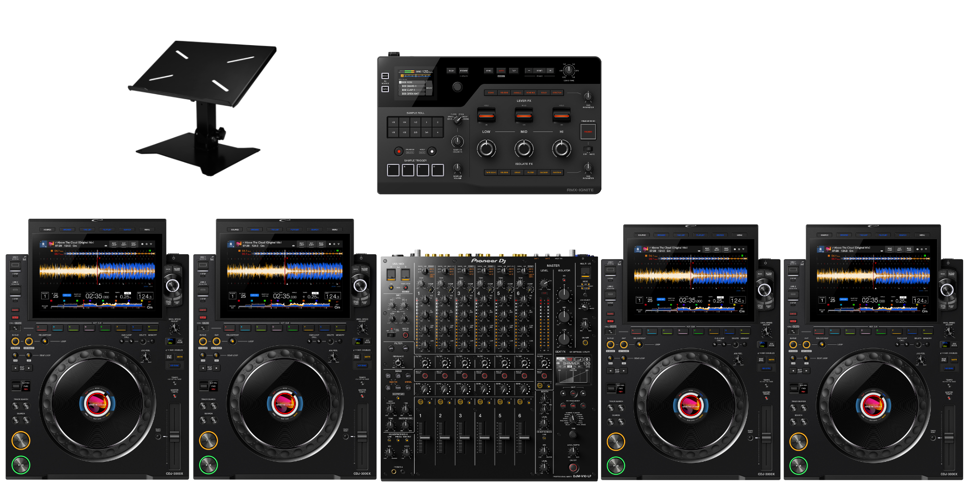 2x AlphaTheta CDJ-3000X + Pioneer DJ DJM-V10 + RMX-IGNITE and