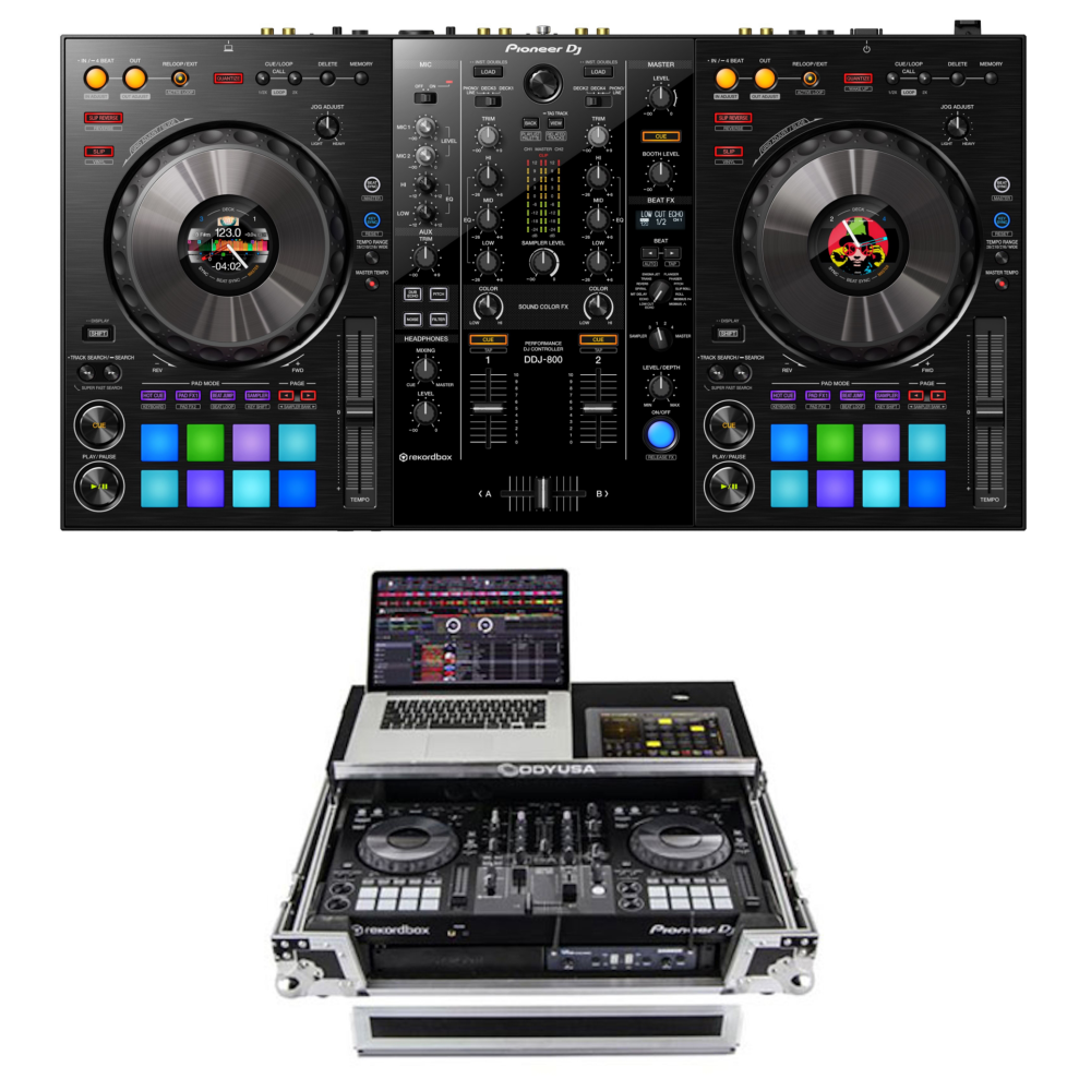 Pioneer DJ DDJ-800 + Odyssey FZGSPIDDJ8001 Case Bundle @ The DJ Hookup