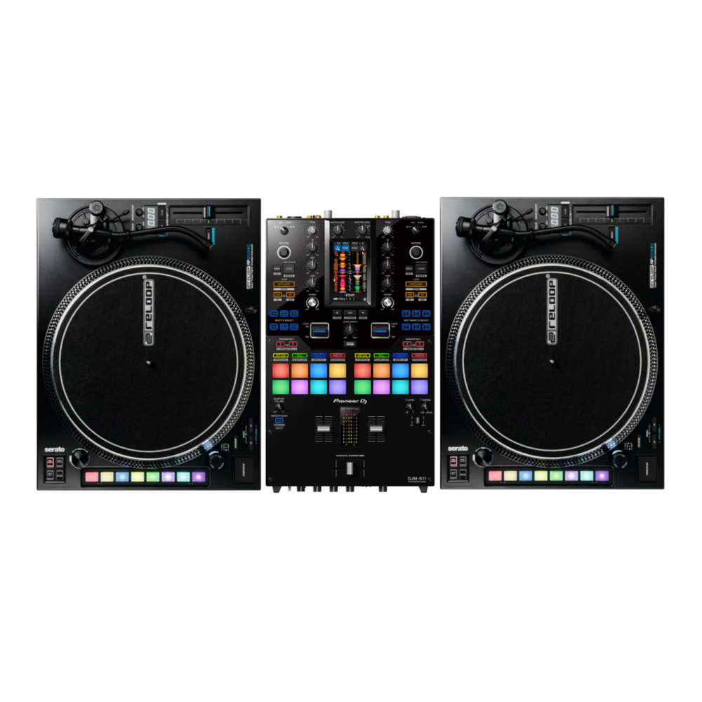 Pioneer DJ DJM-S11 Mixer + Reloop RP-8000 MK2 Turntables Bundle