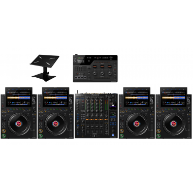 4x AlphaTheta CDJ-3000X + Pioneer DJ DJM-A9 + RMX-IGNITE and Stand
