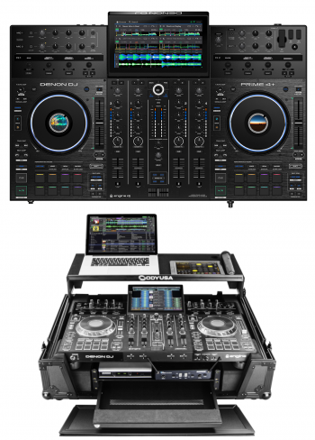 Denon DJ Prime 4+ + Odyssey FZGSPRIME4W2BL Case Bundle