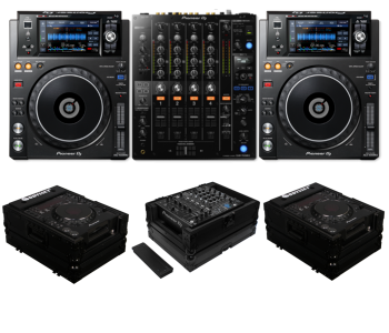 Pioneer DJ DJM-750MK2 + XDJ-1000MK2 + Odyssey FZCDJBL and FZ12MIXXDBL Case Bundle