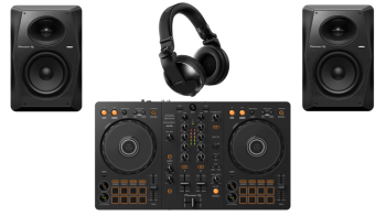 Pioneer DJ DDJ-FLX4 + Pioneer DJ VM-70 Monitors (Pair) and HDJ-X10-K Headphones