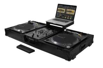 Odyssey FZGSLBM10WRBL - Black Label Rolling Coffin , Fits 10" Mixer + 2 Turntables in Battle Position