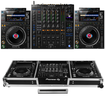 Pioneer DJ CDJ-3000 + Pioneer DJ DJM-A9 and Odyssey FZDJMA9CDJW Coffin Bundle