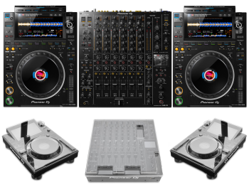 Pioneer DJ CDJ-3000 + Pioneer DJ DJM-V10 and Decksaver Covers Bundle