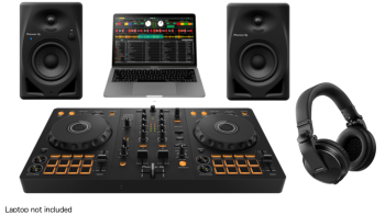 Pioneer DJ DDJ-FLX4 "DJ Starter Bundle" with DM-40D-BT Monitors and HDJ-X5-K Headphones