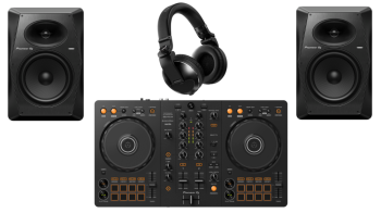 Pioneer DJ DDJ-FLX4 + Pioneer DJ VM-80 Monitors (Pair) and HDJ-X10-K Headphones