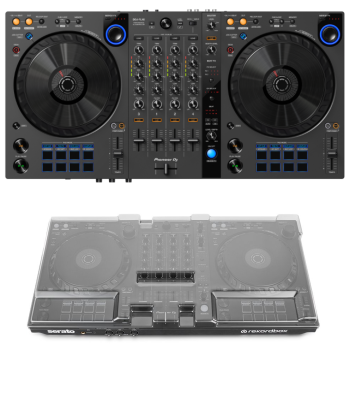 Pioneer DJ DDJ-FLX6-GT + Decksaver DS-PC-DDJFLX6 Cover Bundle