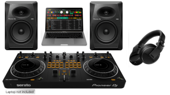 Pioneer DJ DDJ-REV1 "DJ Starter Bundle" with Pioneer DJ VM-80 Monitors (Pair) and HDJ-X10-K Headphones