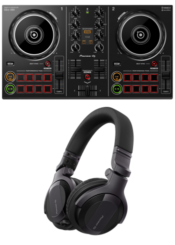 Pioneer DJ DDJ-200 + Pioneer DJ HDJ-CUE1BT-K (Matte Black) Headphones Bundle