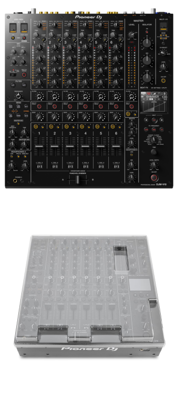 Pioneer DJ DJM-V10 + Decksaver DS-PC-V10 Cover Bundle