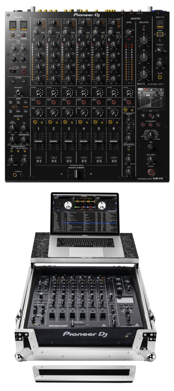 Pioneer DJ DJM-V10 + Odyssey FZGSDJMV10 Case Bundle