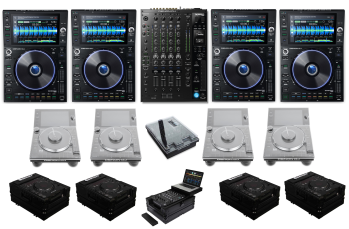 4x Denon DJ SC6000 Players + Denon DJ X1850 Mixer, Odyssey Cases & Decksavers Covers Bundle