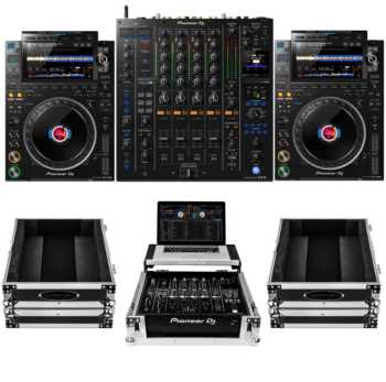 Pioneer DJ CDJ-3000 + Pioneer DJ DJM-A9 and Odyssey FZCDJ3000 & FZGSDJMA9 Cases Bundle